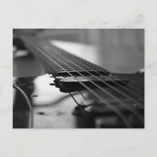 Black and White Guitar Postcard