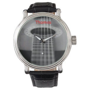Black and White Guitar Watch