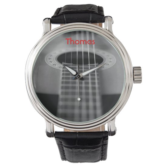 Black and White Guitar Watch