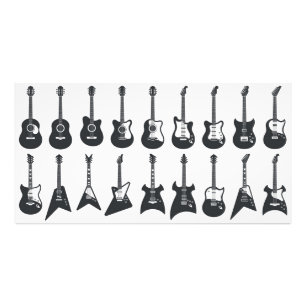 Black and white guitars Photo Print