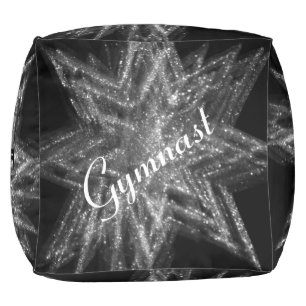 Black and White Gymnastics Cube Pouf Custom