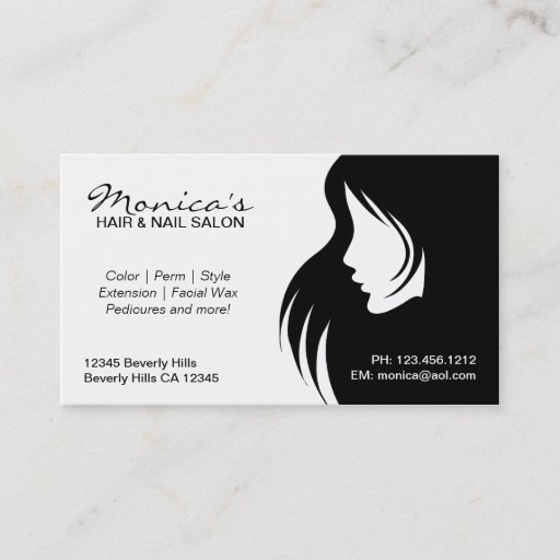 Customizable Black and White  Hair Salon with Appointment Date Business Card Template