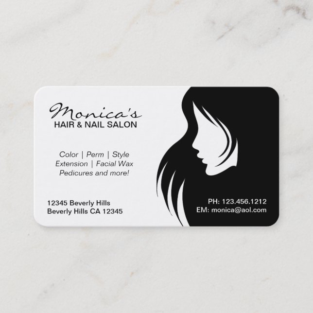Black and White  Hair Salon with Appointment Date (Front)