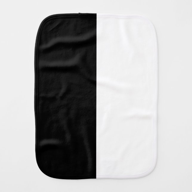 Black And White Half and Half graphic Burp Cloth (Front)