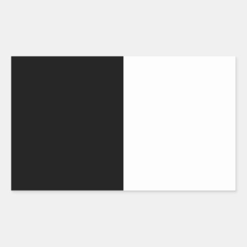 Black And White Half and Half graphic Rectangular Sticker