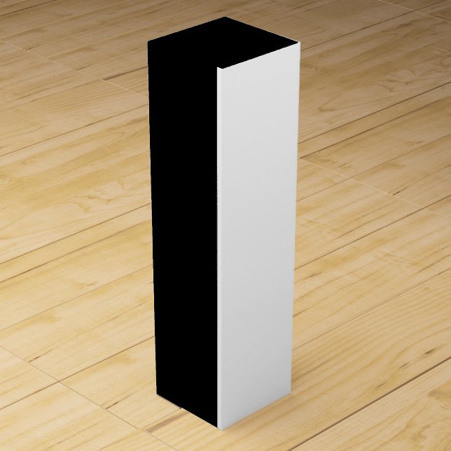 Black And White Half and Half graphic Wine Gift Box (Front)