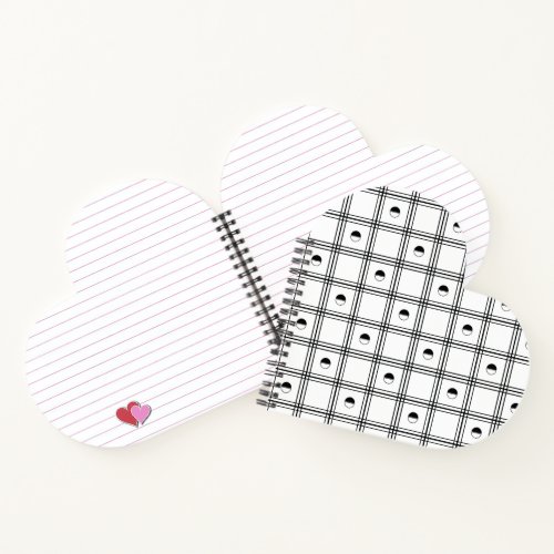 Black and White Half Circle Plaid Pattern Notebook