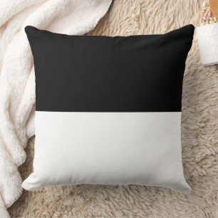 Black And White - Half White Half Black Colorblock Throw Pillow