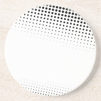 Black and White Halftone Dots Textured Sandstone Coaster