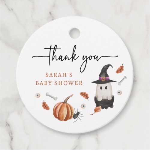Black and White Halloween Baby Shower Favor Tags