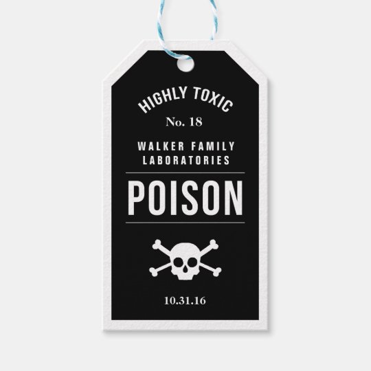 Black And White Halloween Laboratory Poison Tag Zazzle Com