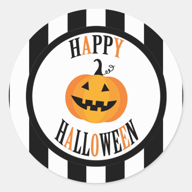 Black and White Halloween Sticker (Front)