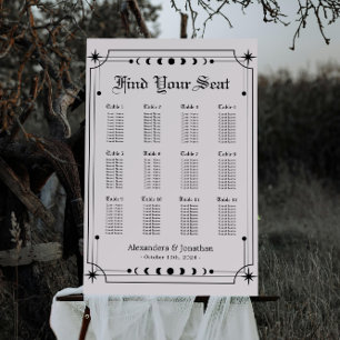 Black and White Halloween Wedding Seating Charts Foam Board