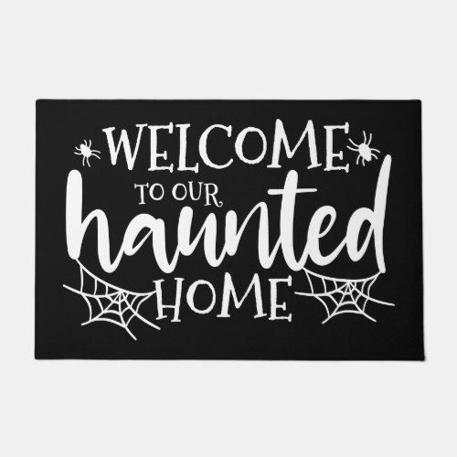 Black and White Halloween Welcome Doormat
