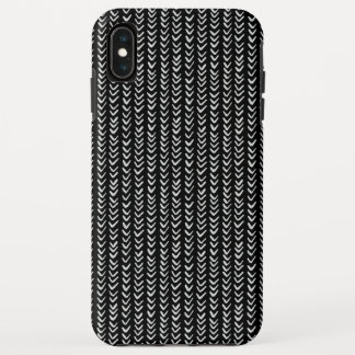 Black and White Hand Drawn Herringbone iPhone XS Max Case