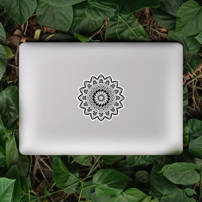 Black and White Hand Drawn Mandala Sticker (Creator Uploaded)
