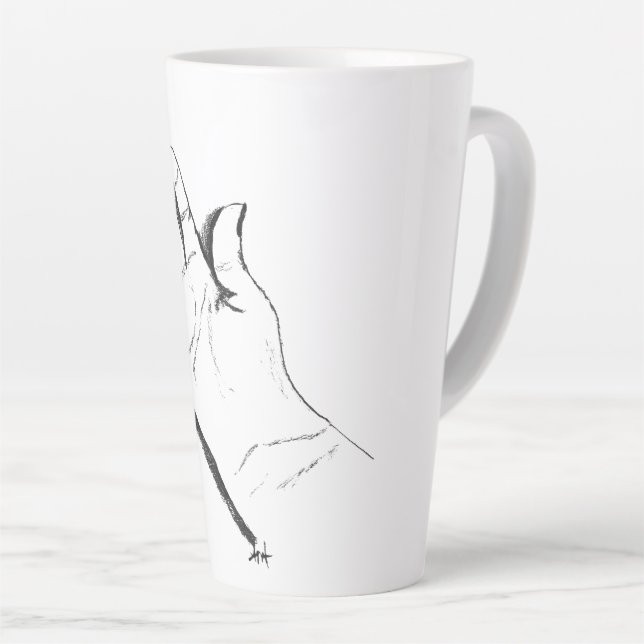 black and white hand on coffee mug (Right Angle)