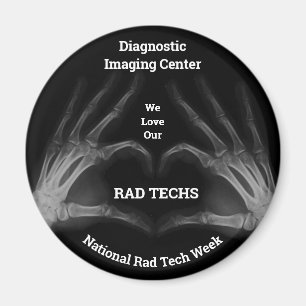 Black and White Hand Xray forms Heart Magnet