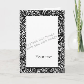 Black and white handpainted doodles holiday card