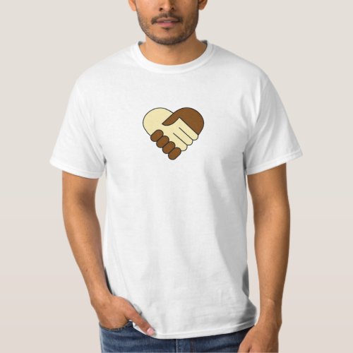 Black and White Handshake Heart peaceful protest T_Shirt