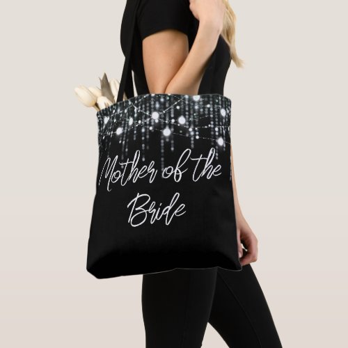 Black and White Hanging Lights Mother of the Bride Tote Bag