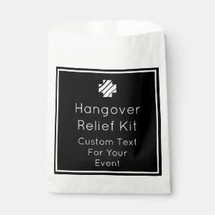 Black and White Hangover Relief Kit Favor Bags