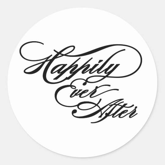 Black and white Happily Ever After sticker | Zazzle.com