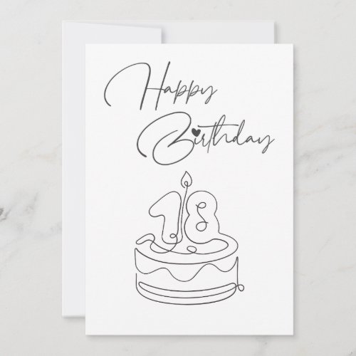 BLACK AND WHITE HAPPY BIRTHDAY CARD