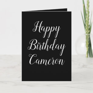 Black and White Happy Birthday to him Holiday Card