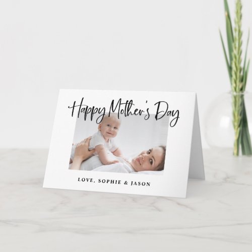 Black and White  Happy Mothers Day Photo Card