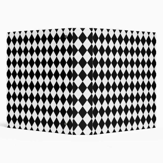Black and White Harlequin  3 Ring Binder (Background)