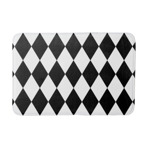 Black and White Harlequin Bath Mat