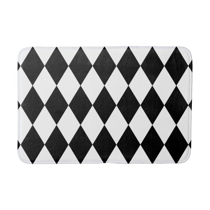 Black and White Harlequin Bath Mat
