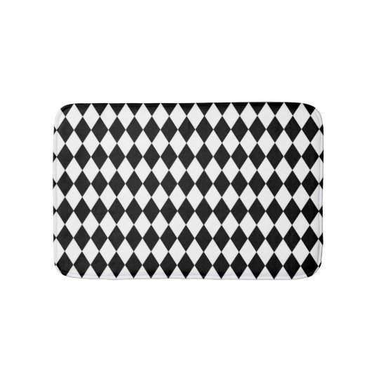 Black and White Harlequin Bath Mat