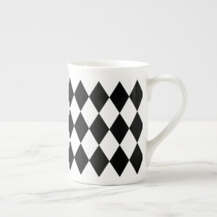 Black and White Harlequin Bone China Mug