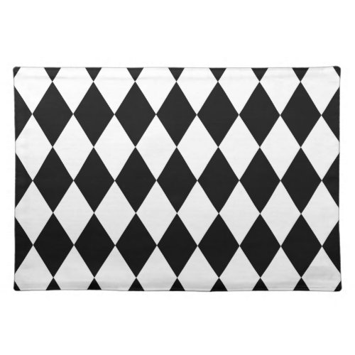 Black and White Harlequin Cloth Placemat