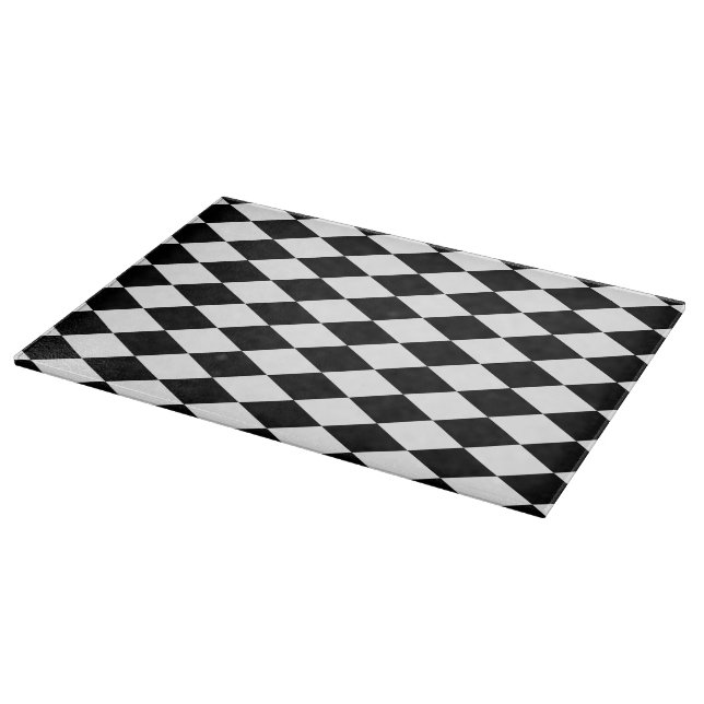 Black and White Harlequin Cutting Board (Corner)