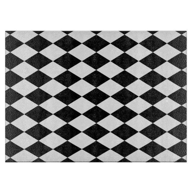 Black and White Harlequin Cutting Board (Front)