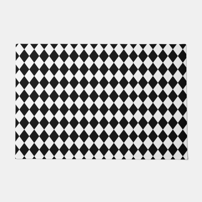 Black and White Harlequin Doormat (Front)