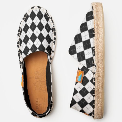 Black and White Harlequin Espadrilles