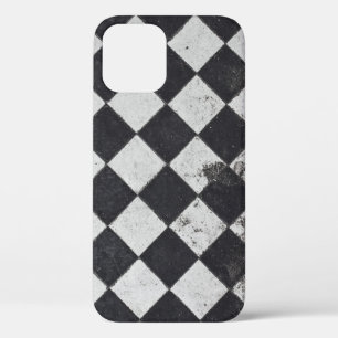 Black and white harlequin graphic iPhone 12 case