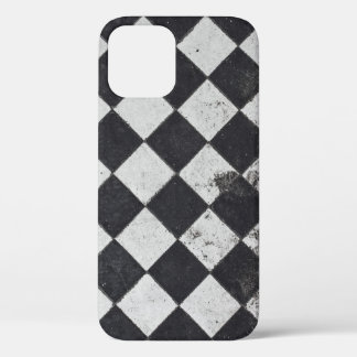 Black and white harlequin graphic iPhone 12 case