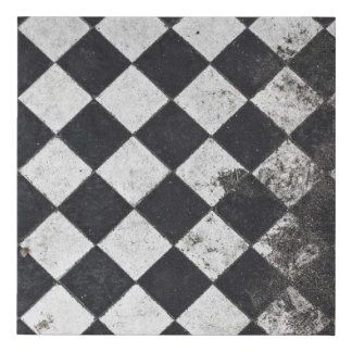 Black and white harlequin graphic faux canvas print