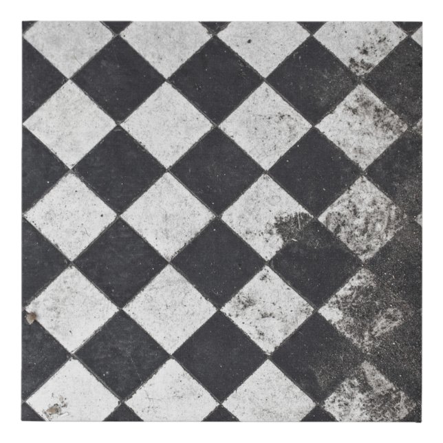 Black and white harlequin graphic faux canvas print (Front)