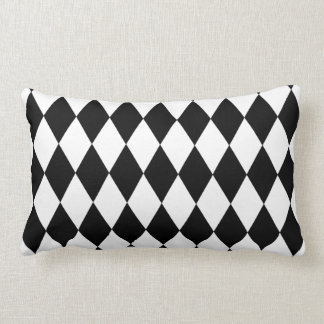 Black and White Harlequin Pattern Lumbar Pillow