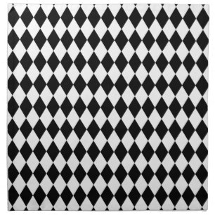 Black and White Harlequin Pattern Napkin