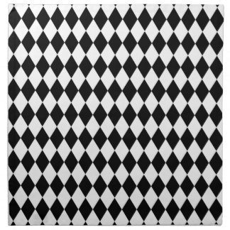 Black and White Harlequin Pattern Napkin