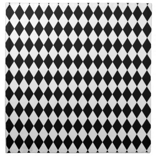 Black and White Harlequin Pattern Napkin