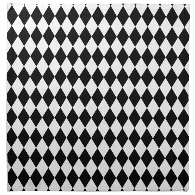 Black and White Harlequin Pattern Napkin (Front)