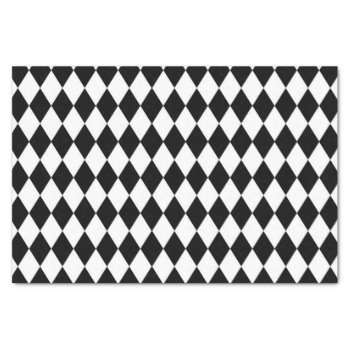 Black And White Harlequin Pattern Tissue Paper by PurplePaperInvites at Zazzle